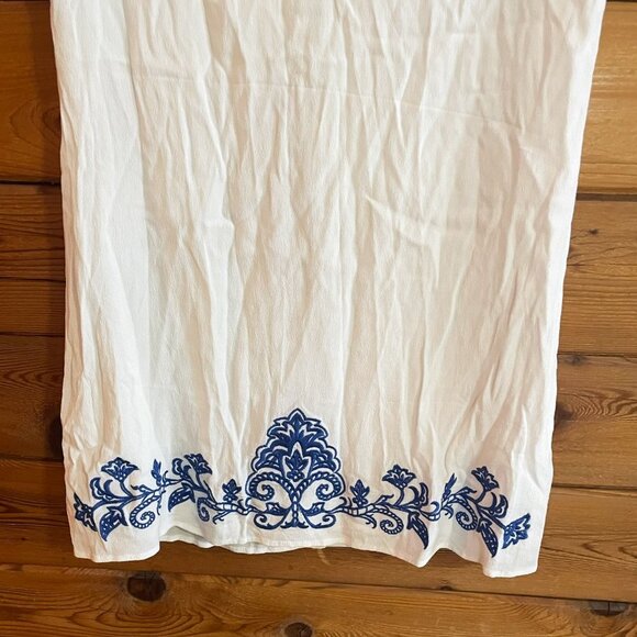 Lulus Tale to tell blue & ivory embroidered dress Medium - Picture 7 of 9